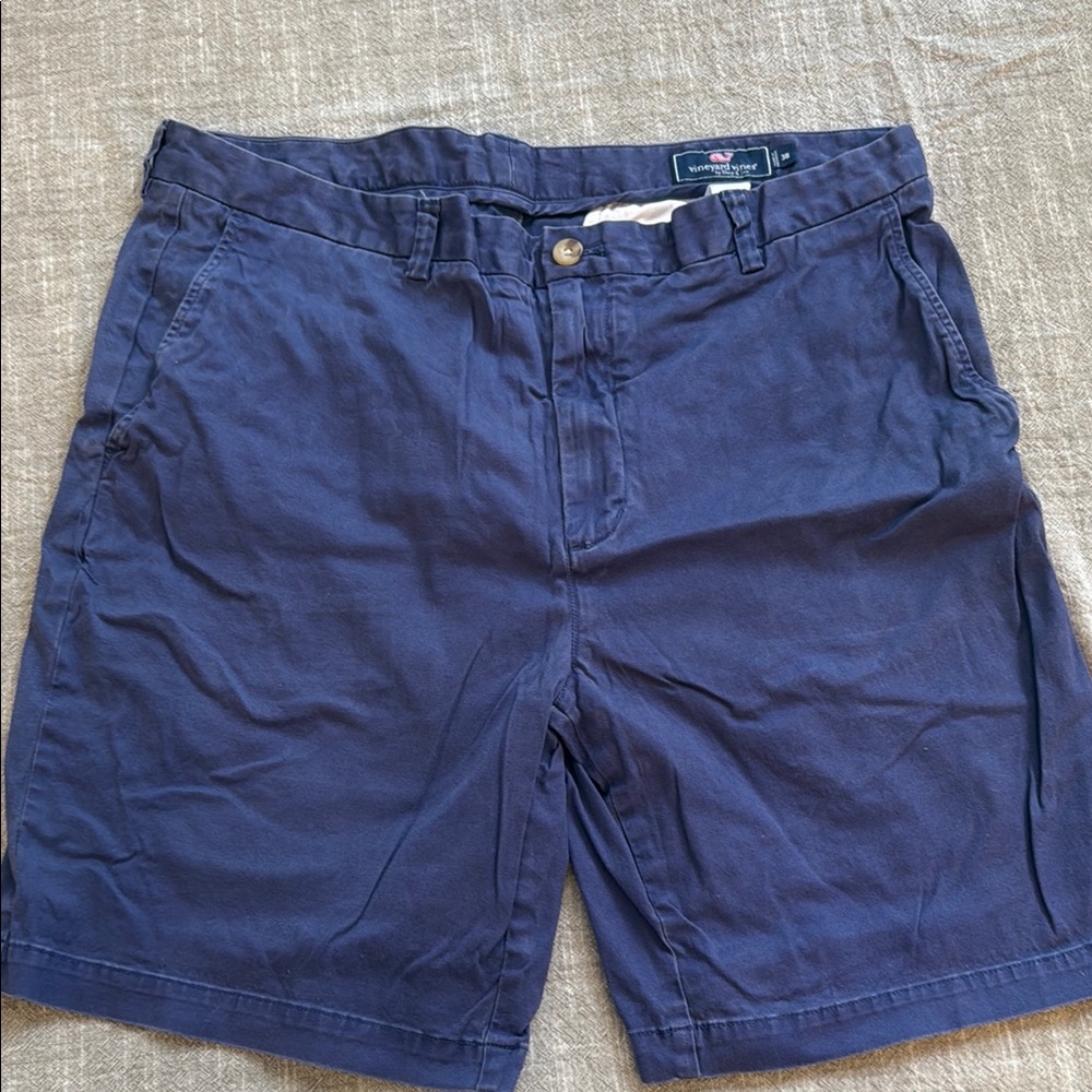 Vineyard Vines Blue Flat Front Shorts  Cotton